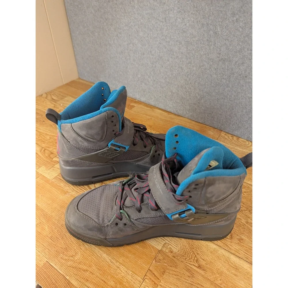 RARE 2011 JORDAN Flight 45 TRK Blue/Grey HI TOP SNEAKERS 467956-005| 6.5 Y- 8 W